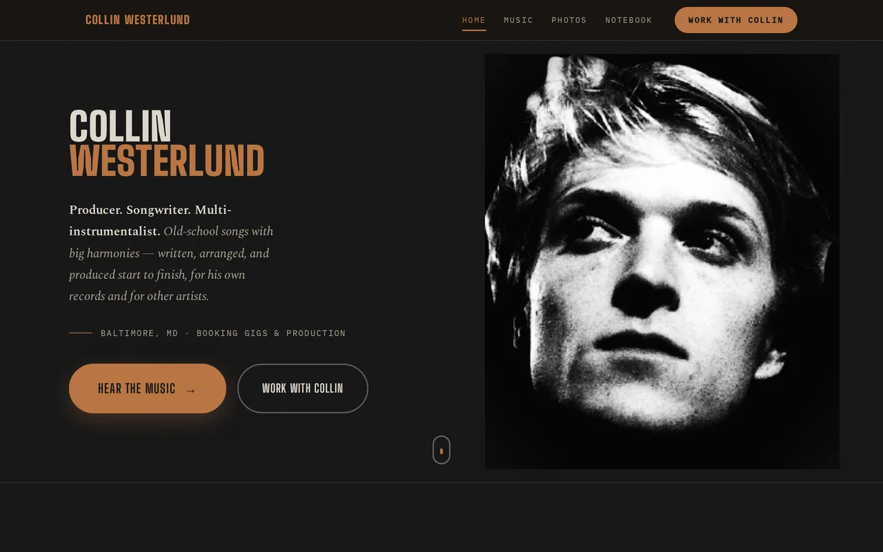 Collin Westerlund — live client site