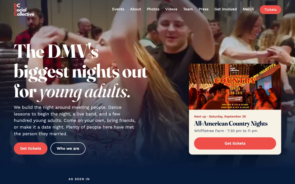 DC Social Collective events website